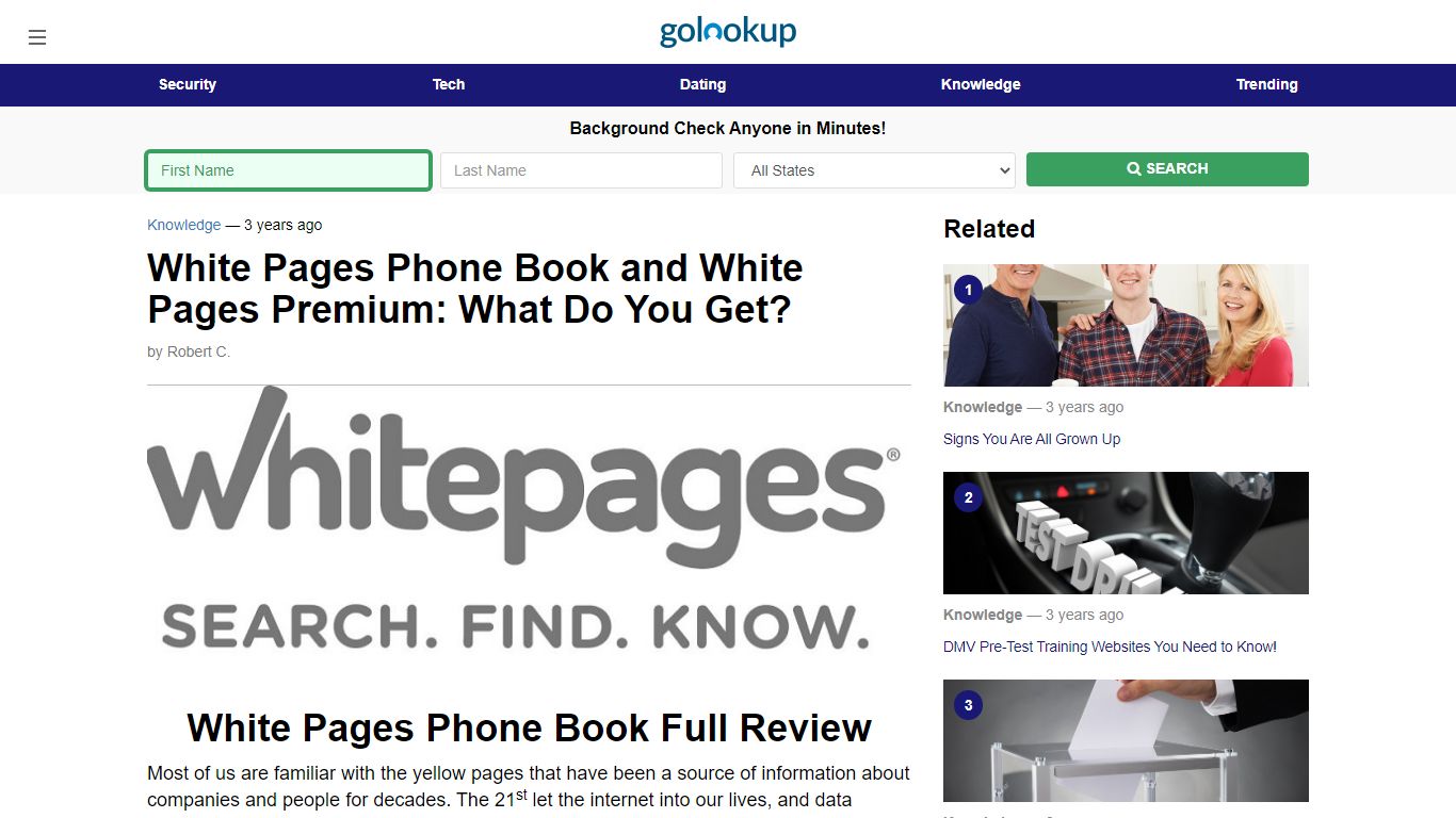 White Pages Premium, White Pages Phone Book - GoLookUp